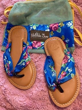 Matilda Jane The Seashore Floral Sandals Toddler Size 10